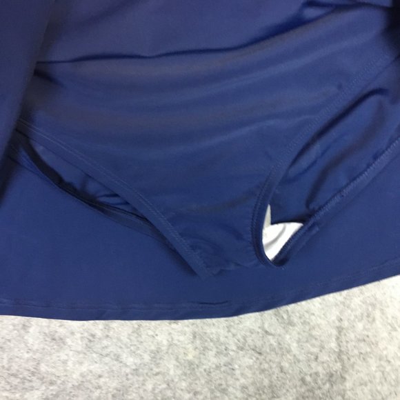 Athletech Swim Skirt 22 or 24 Red Blue Colorblock O Ring Hardware Lined Bottoms - Picture 7 of 14